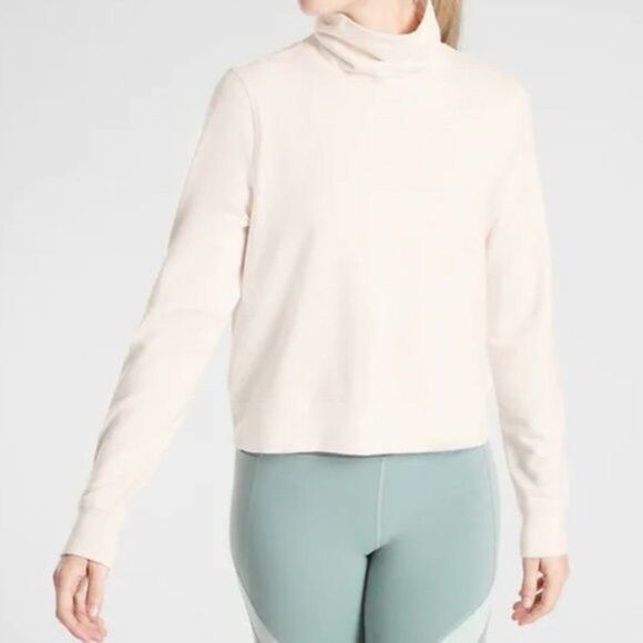 NWT Athleta Cropped Funnel Neck Top | L Tall - Picture 1 of 5